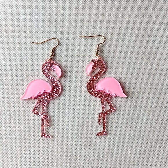Pink Flamingo Earrings - Picture 6 of 6